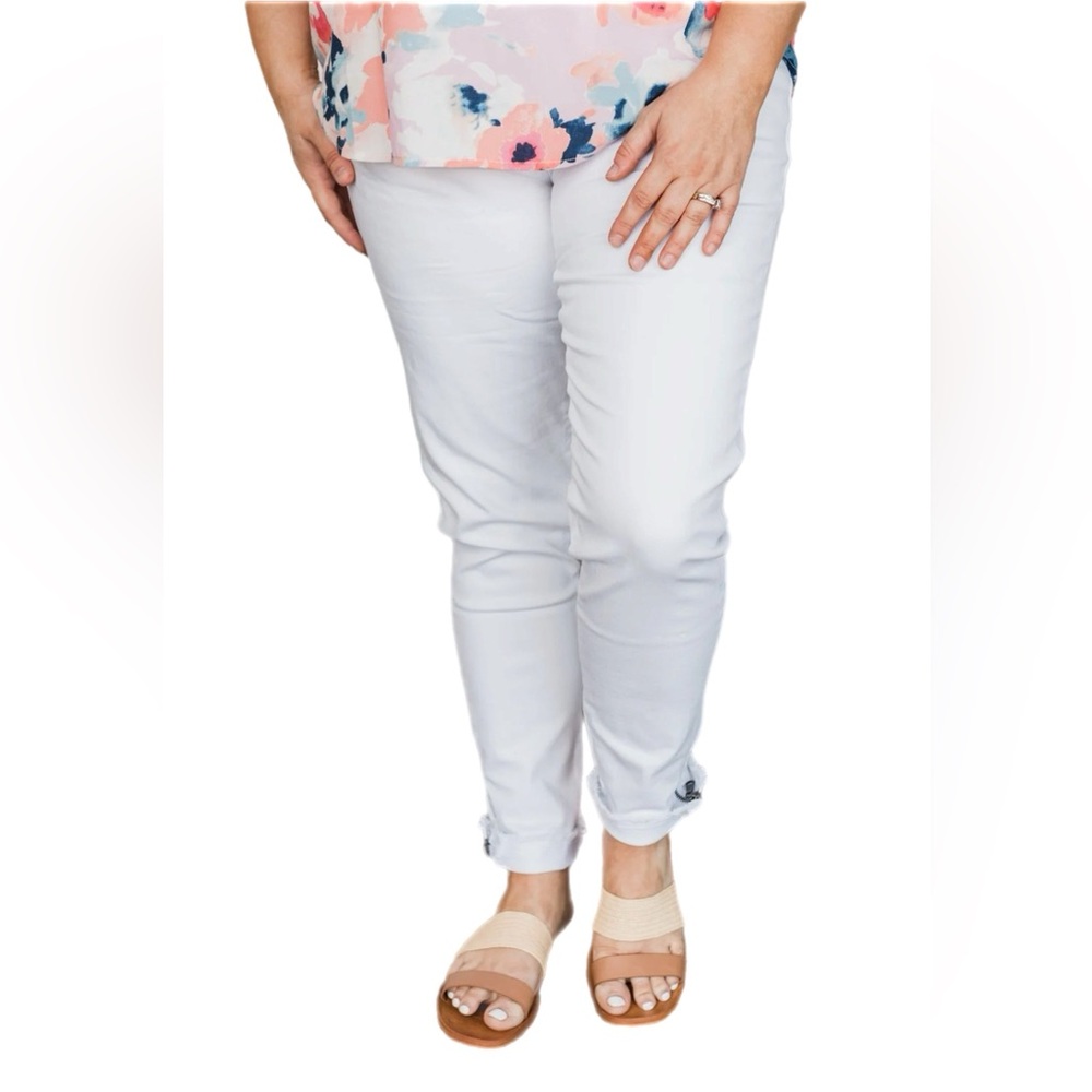 KANCAN JEANS- WHITE‎ SIDE ANKLE ZIPPER